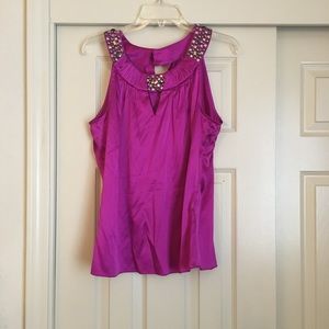 Caché Pink Silk Top Size Large